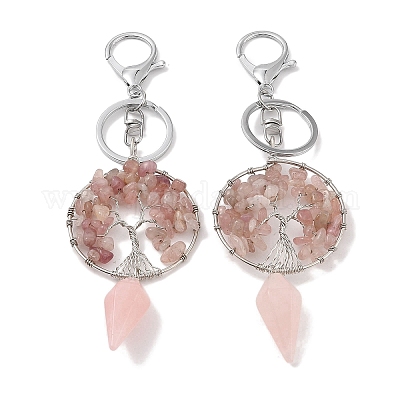 Брелок из розового кварца KEYC-K022-01P-12-1