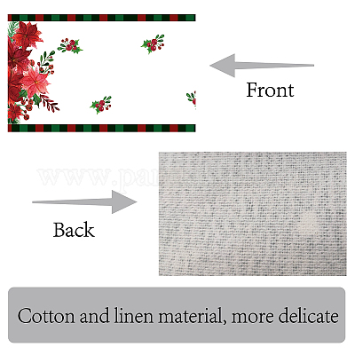 Chemin de table en coton et lin pour table à manger&nbsp;DJEW-WH0014-004-1