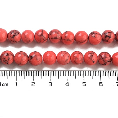 Окрашенные синтетической бирюзы шарика Gemstone пряди TURQ-R032-8mm-XSS18-1