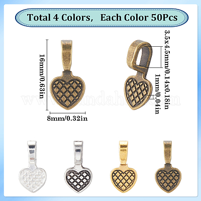 200 шт. 4-цветные плоские клеевые скобы из сплава в тибетском стиле FIND-SP0001-84-1