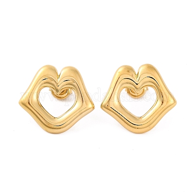 Серьги-гвоздики из нержавеющей стали 304 с ионным покрытием (IP) EJEW-G395-08G-1