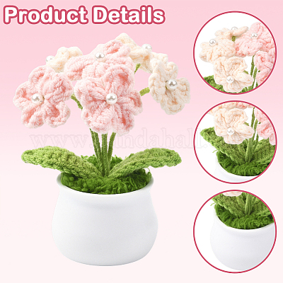 1 шт. вязаный вручную цветок для горшечных растений&nbsp;DJEW-SC0001-15E-1