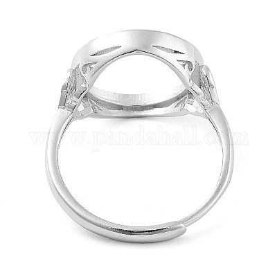 Componentes del anillo de plata de ley 925 ajustable redondo plano&nbsp;STER-G042-07P-1