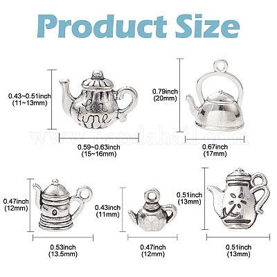 30 шт. 6 стиля подвески из сплава в тибетском стиле&nbsp;TIBEP-YW0001-77-1