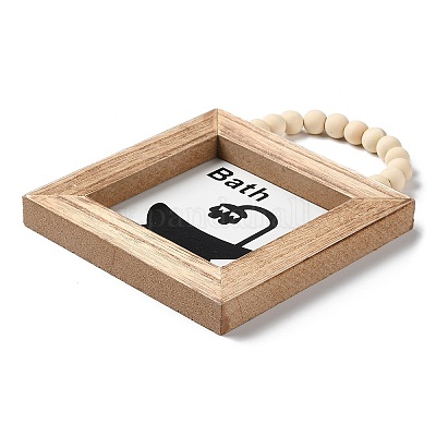 Деревянные квадратные настенные подвесные украшения&nbsp;LS-HJEW-Z004-01A-1