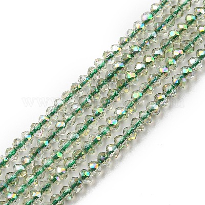 Chapelets de perles en verre électroplaqué&nbsp;EGLA-F149-FR-09-1