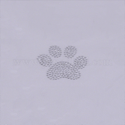ホットフィックス用デコシート  マスクと衣装のアクセサリー  犬の足  クリスタル  55x58x1.5mm DIY-WH0176-33-1