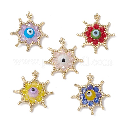 Подвески-звезды из стеклянных бусин PALLOY-MZ00624-1