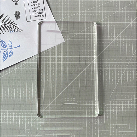 Outils de blocs d'estampage acryliques transparents à coins arrondis X-SCRA-PW0004-017A-02-1
