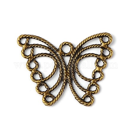 Antique Bronze Tone Filigree Butterfly Alloy Pendants X-EA11642Y-AB-1