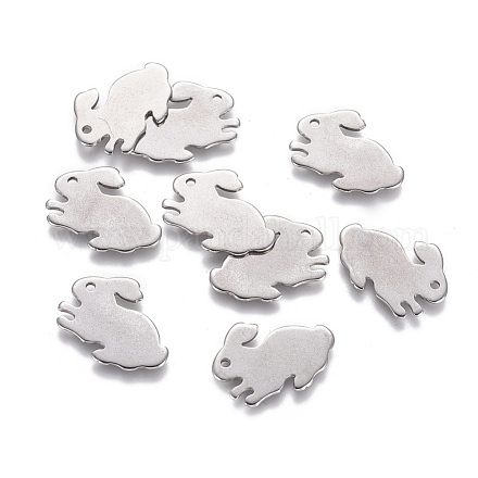 201 Stainless Steel Bunny Charms STAS-L233-087P-1