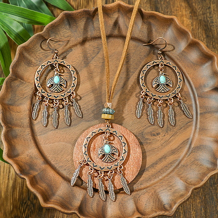 Комплекты из ожерелий и серег-подвесок из сплава WG14320-05-1