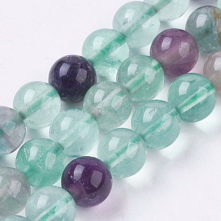 Natural Fluorite Beads Strands G-E468-F01-6mm-1