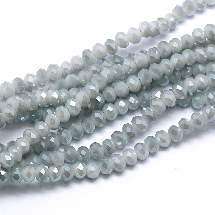 Chapelets de perles en verre électrolytique d'imitation jade X-EGLA-J047-3x2mm-F04-1