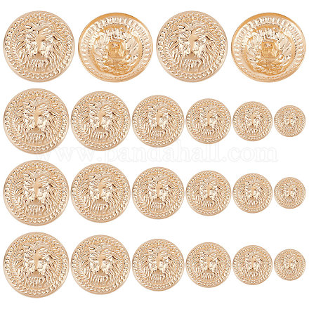 GORGECRAFT 1 Box 60Pcs Metal Blazer Button 6 Sizes Round Clothes Buckles Gold Lion Head Pattern Vintage Shank Suit Button for Blazer Suits Coat Uniform Jacket Home DIY Sewing Crafts Accessories FIND-GF0002-95-1