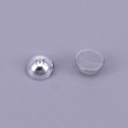 ABSプラスチックパール調ビーズ  半円  銀  2：3x1.5mm  約400個/袋 KY-CJC0003-01G-1