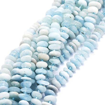 Chapelets de perles en aigue-marine naturelle G-E569-J13-1