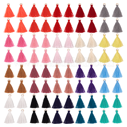 Nbeads 120 piezas 20 colores poliéster borla colgante decoraciones FIND-NB0004-24-1