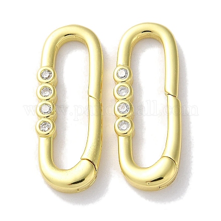 Застежки из латуни с микропаве и цирконием KK-Z039-07A-1