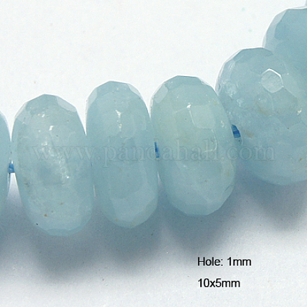 Chapelets de perles en aigue-marine naturelle G-G255-10x5mm-24AA-1