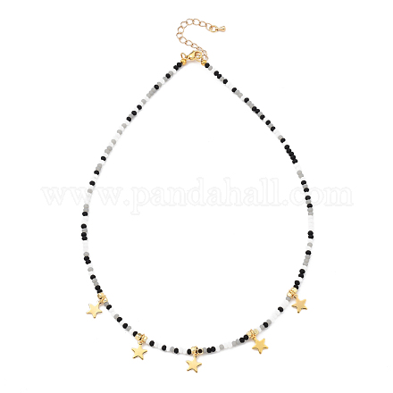 Ожерелья с подвесками в виде звезд NJEW-JN03074-03-1