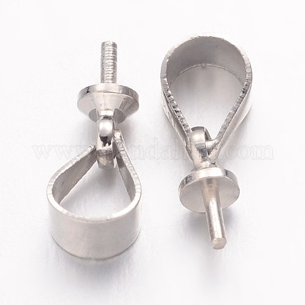 Brass Cup Pearl Bail Pin Pendants KK-UK0009-02P-1