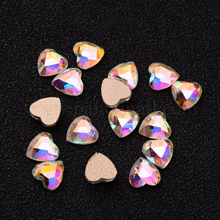 Corazón facetado k9 cristal cabujones de rhinestone EGLA-O007-07-1