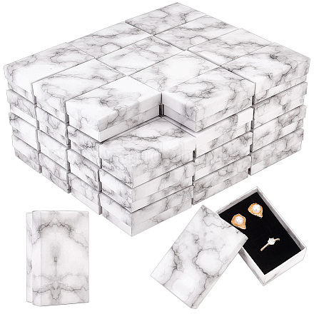 Cajas de almacenamiento de papel y cartón con estampado de mármol CON-WH0089-38-1