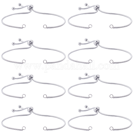 Sunnyclue 8 pièces réglable 304 bracelets à maillons en acier inoxydable STAS-SC0006-02-1