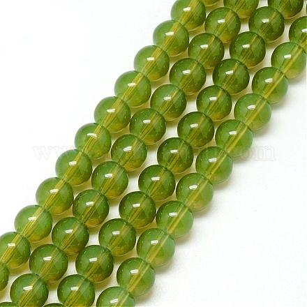 Baking Painted Glass Beads Strands DGLA-Q023-6mm-DB21-1
