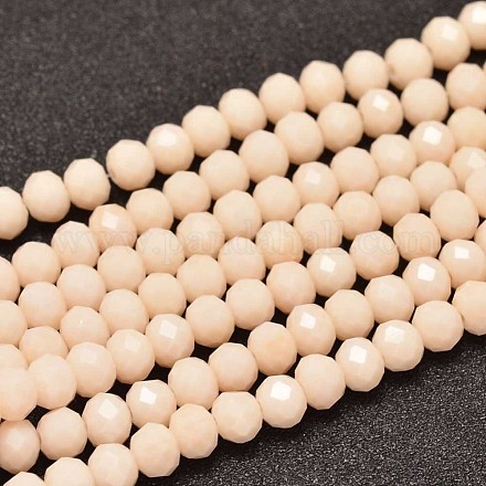 Faceted Rondelle Glass Beads Strands GLAA-I033-6mm-26-1