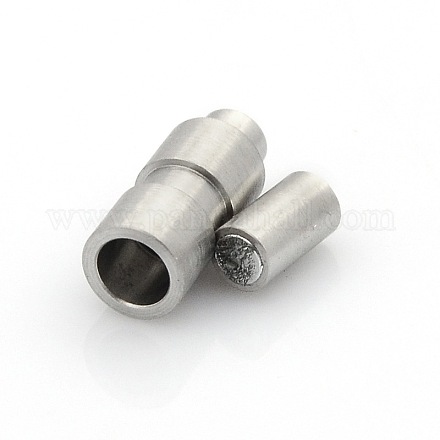 304 Stainless Steel Matte Surface Magnetic Clasps with Glue-in Ends STAS-O042-A-26-1