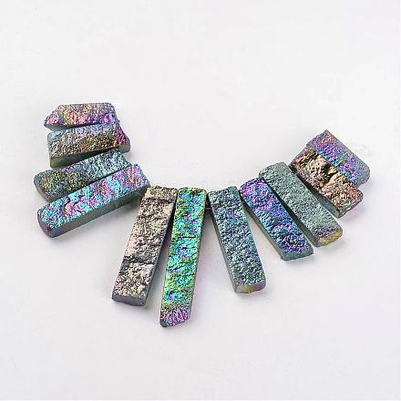 Electroplated Natural Dragon Bone Stone Beads Strands G-I177-10D-1