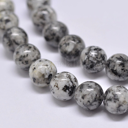 Natürliche Sesam Jaspis / Kiwi Jaspis Perlen Stränge G-F351-6mm-1