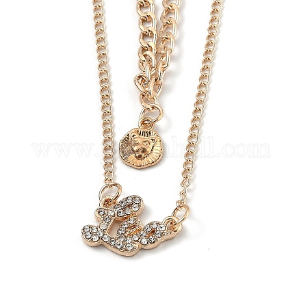 Alloy Double Layered Necklaces NJEW-B0002-03G-1