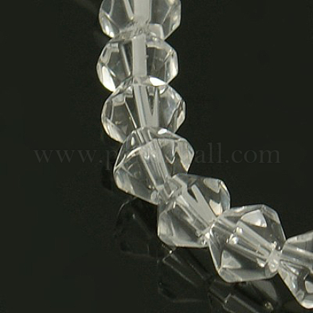 Half-Handmade Transparent Glass Beads Strands GB6mmC01-1
