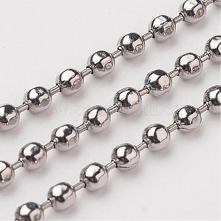 Electroplate Stainless Steel Ball Chains CHS-L002-2.4mm-P-1