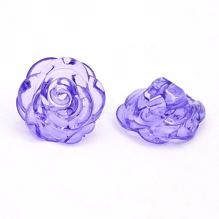 Rose Transparent Acrylic Beads TACR-P053-15K-1