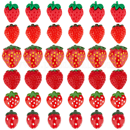 arricraft 60 Pcs 6 Styles Strawberry Slime Charms CRES-AR0001-17-1