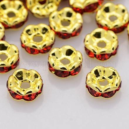 Brass Rhinestone Spacer Beads RB-A014-L7mm-21G-NF-1