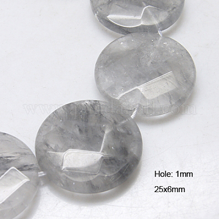 Chapelets de perle en quartz nuageux naturel G-G220-25x6mm-18-1