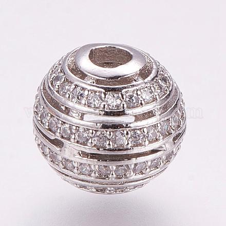 Perles de zircone cubique micro pave en Laiton ZIRC-E119-01P-1