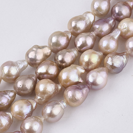 Hebras de perlas keshi de perlas barrocas naturales PEAR-Q015-019A-02-1