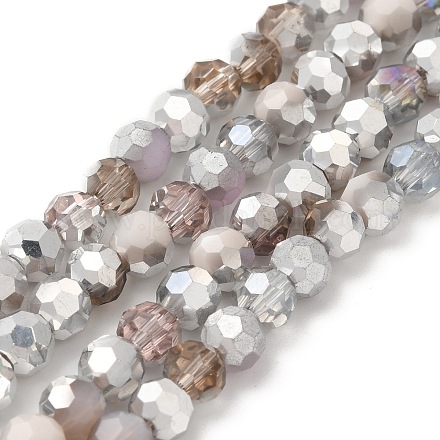 Chapelets de perles en verre électroplaqué EGLA-P048-B04-1