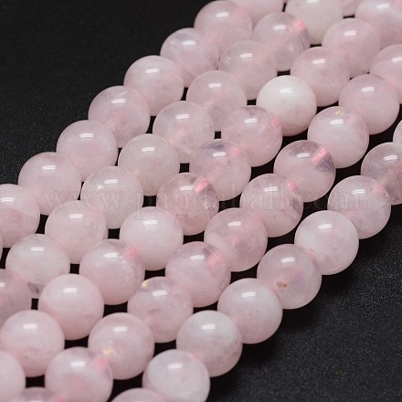 Madagascar naturel rose perles de quartz brins G-K285-33-6mm-01-1