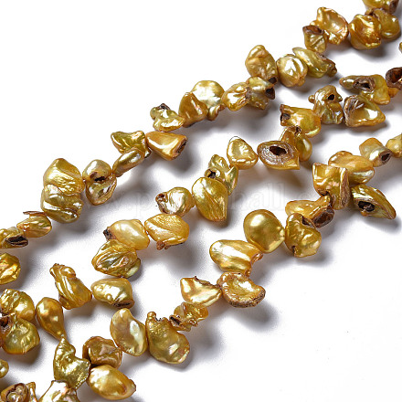 Chapelets de perles en Keshi naturel PEAR-S021-138E-1