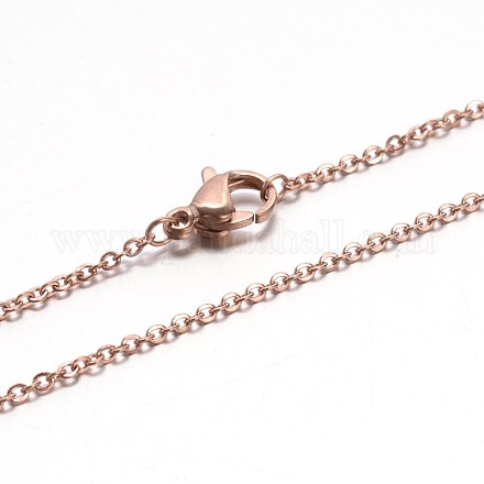304 Stainless Steel Cable Chain Necklaces NJEW-E026-04RG-C-1