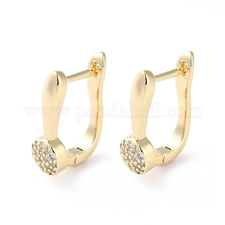 Brass Micro Pave Cubic Zirconia Hoop Earrings EJEW-P259-23G-1