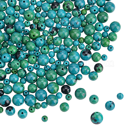 OLYCRAFT 408Pcs Chrysocolla Beads 4mm 6mm 8mm Natural Stone Beads Round Loose Gemstone Beads Energy Stone for Bracelet Necklace Jewelry Making 6 Strands - 3 Styles G-OC0002-78-1