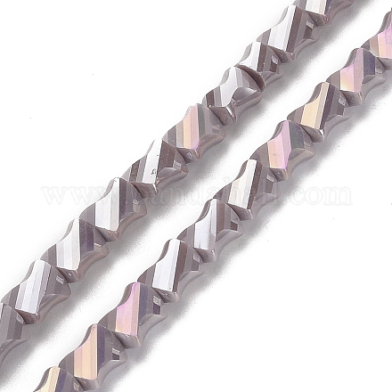 Electroplated Glass Beads Strands GLAA-G092-A-04-1